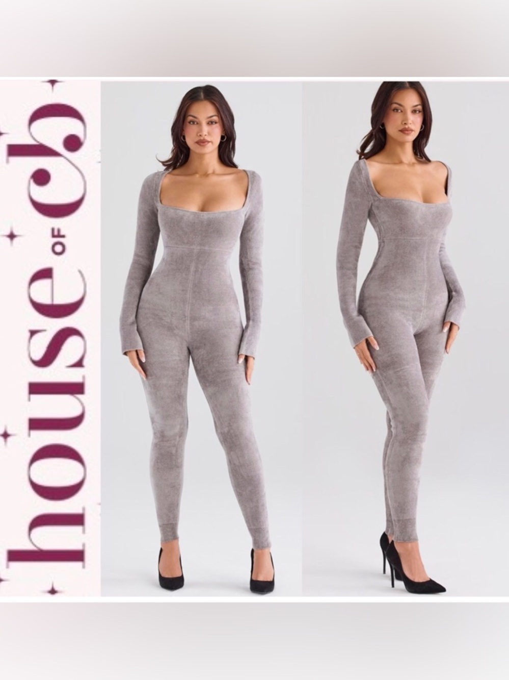 House of CB Isis Mink Heavy Chenille Loungewear Jumpsuit S - Picture 2 of 9